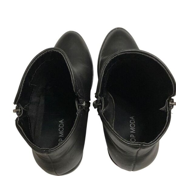 Top Moda Black Faux Leather Ankle Boots, 7 - Picture 4 of 16
